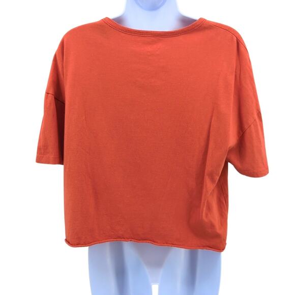 The Rolling Stones Shirt Womens Large Cropped Graphic Rock Festival Retro Orange - Picture 7 of 9